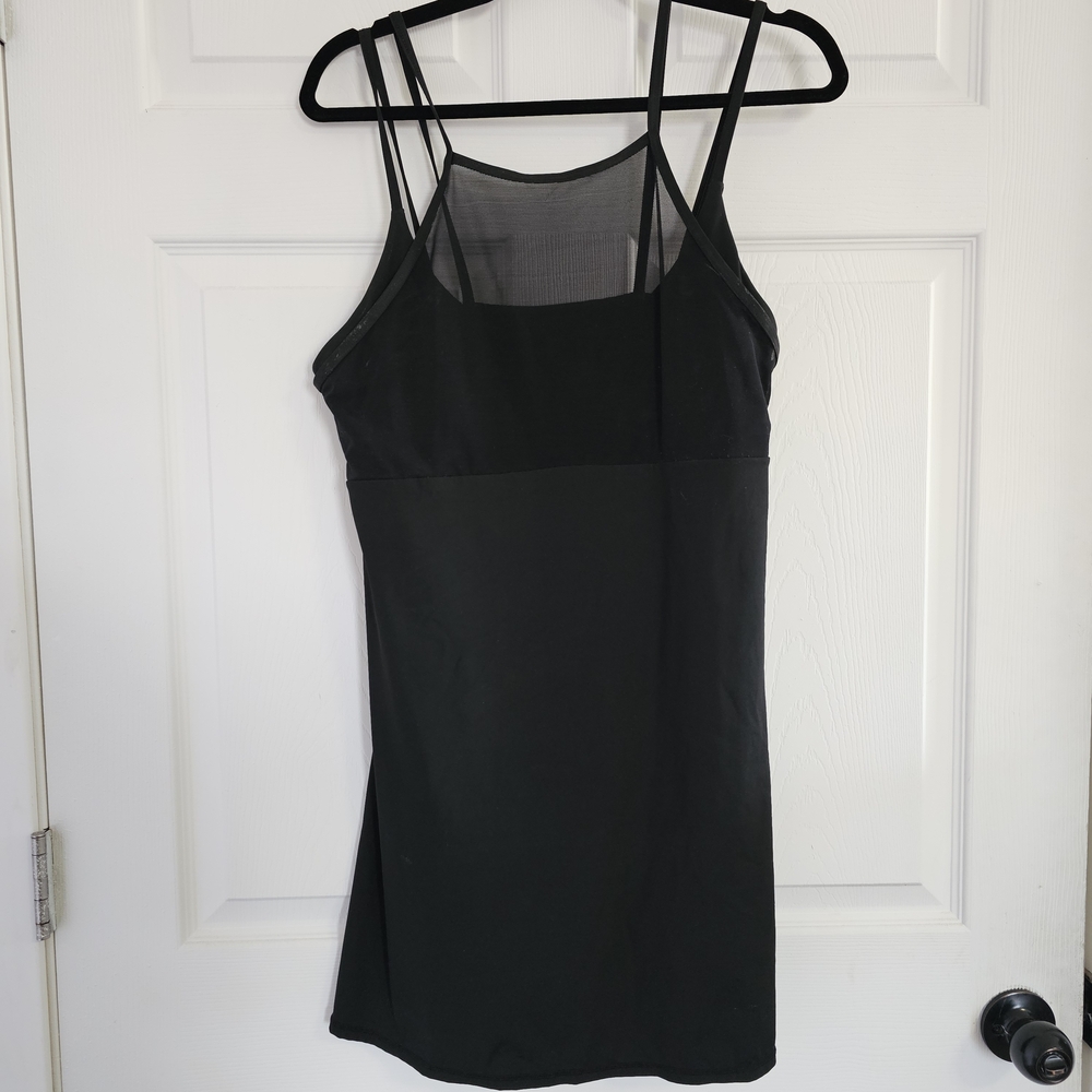 HALARA Black Mini Dress with Sheer Detail